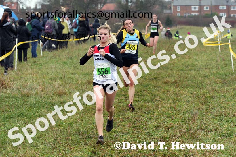 Womens under-17s and under-20s, 2021 North Eastern Cross Country Championships, Sedgefield. Photo: David T. Hewitson/Sports for All Pics